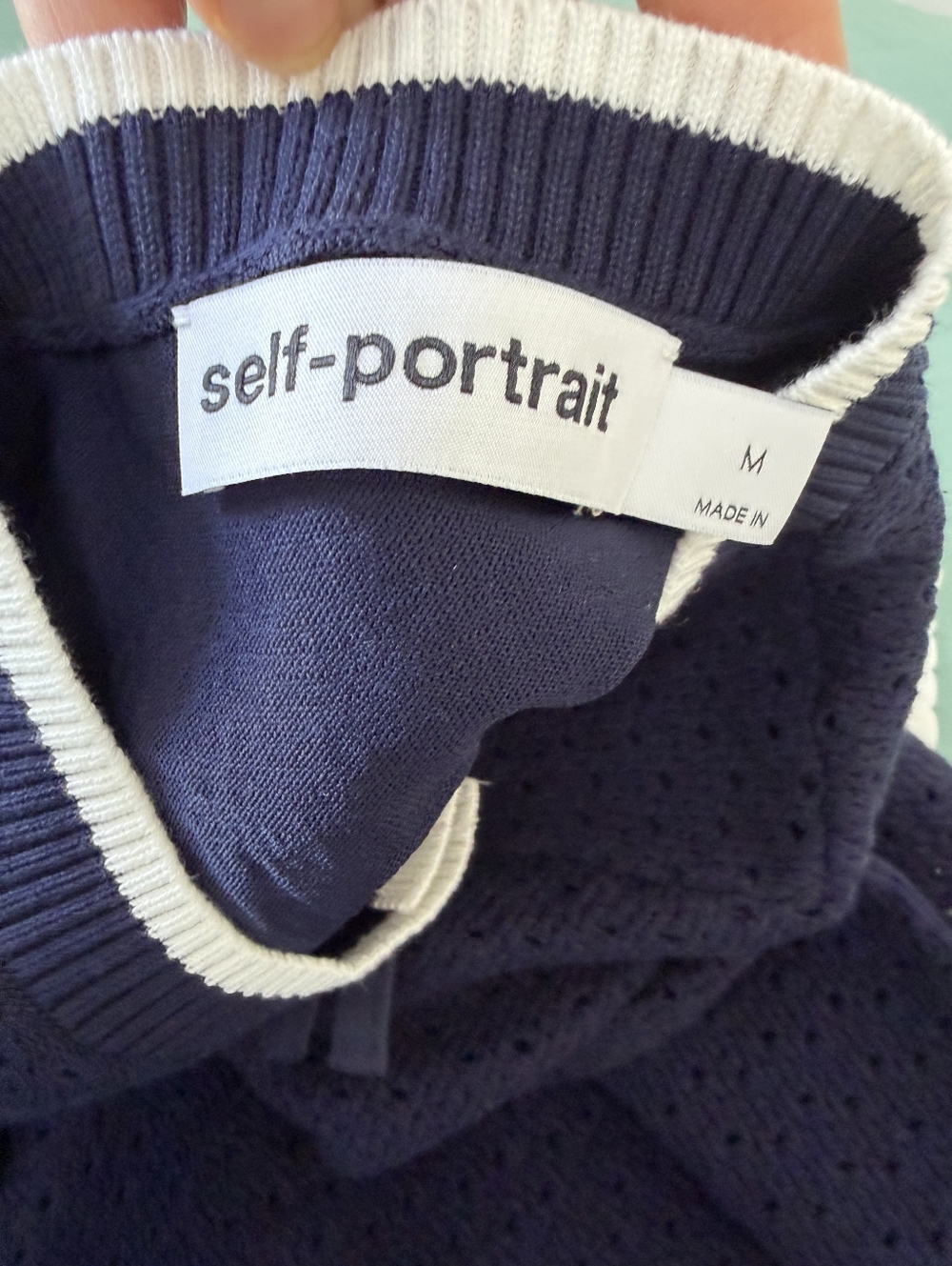 Self Portriat Navy Bow Knit Mini Dress - Picture 13 of 13